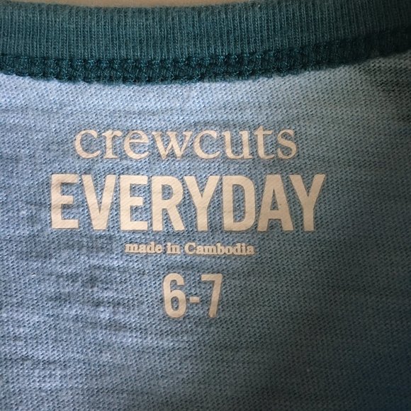 J Crew Crewcuts Everyday Boys Camo Ringer T-Shirt, 100% cotton, Size 6-7 - Picture 4 of 5